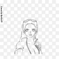 手指脸颊额口素描-波塞冬