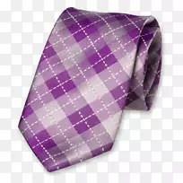 领带丝绸格子布紫色