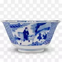 蓝白陶器瓷碟钴蓝碗杯