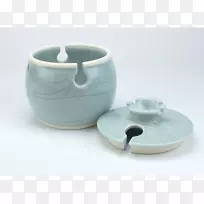 碟陶瓷盖茶壶杯