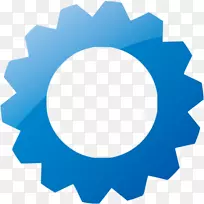 电脑图标黑色齿轮剪贴画蓝色齿轮