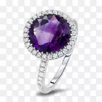 紫水晶钻石彩色耳环-金刚石