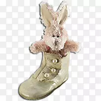 鞋填充动物和可爱的玩具收藏兔熊-婴儿鞋
