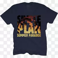 T恤，简单的计划，为团队采取一个，让你的心！夏日天堂T恤衫