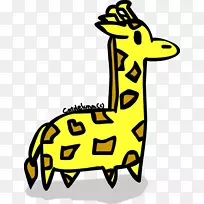 长颈鹿白色卡通动物剪贴画长颈鹿