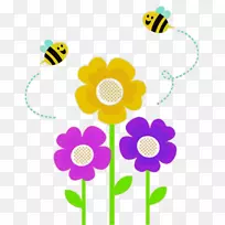 西方蜜蜂大黄蜂花夹艺术-蜜蜂