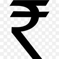 印度卢比签署电脑图标符号-印度