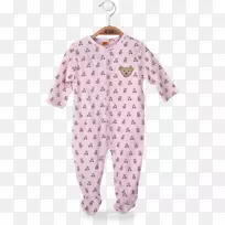 睡衣粉红色m婴儿和蹒跚学步的婴儿一件袖子紧身套装粉红色泰迪