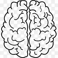 线条艺术-人的大脑绘画剪贴画-人们的思考