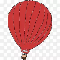 热气球绘图夹艺术.红色信封飞