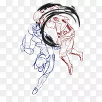 运动肌肉素描中的防护装备-影子猎人