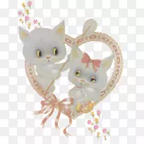 胡须小猫粉红m小雕像rtv粉红小猫