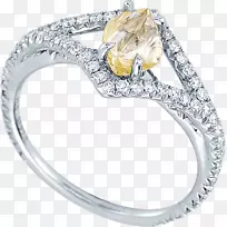 订婚戒指白金钻石结婚戒指