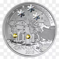 银币驯鹿加拿大银币-硬币
