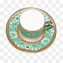 茶托瓷碟餐具杯手绘咖啡杯Png