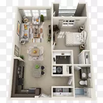 一居室公寓，市集点公寓，出租单间公寓-公寓