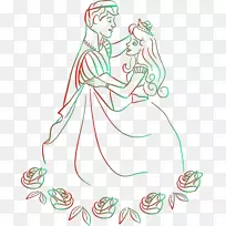 公主剪贴画-王子和公主