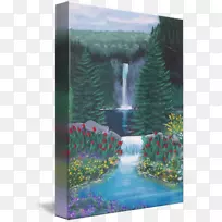 瀑布水资源喷漆景观水道山瀑布