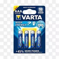 aaa电池碱性电池VARTA电动电池-能量