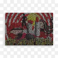 艺术作品画布-现代艺术-彩虹之唇