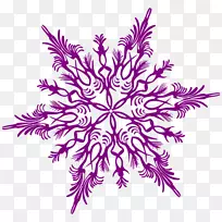 雪花色紫色剪贴画-雪花