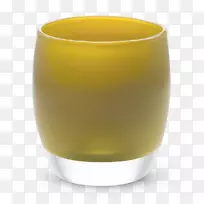 高球玻璃黄色老式玻璃蜡烛