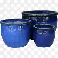 花盆陶器陶瓷钴蓝陶器