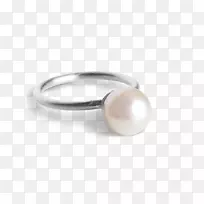 珍珠耳环纯银戒指