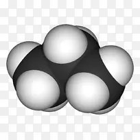 空间填充模型丙烷球棒模型烷烃化学填充
