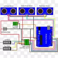 避障超声波换能器Arduino图机器人控制机器人