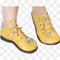 凉鞋黄色芭蕾鞋靴-凉鞋