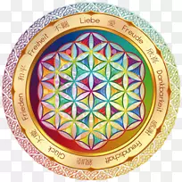 贴纸神圣几何学重叠圆圈格子玻璃贴花高压警戒线