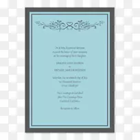 婚礼邀请函图片框使字体-蓝色婚礼邀请函