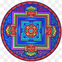 圆曼陀罗万花筒唐卡图案-曼陀罗瑜伽