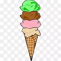 冰淇淋锥巧克力冰淇淋夹艺术-冰淇淋