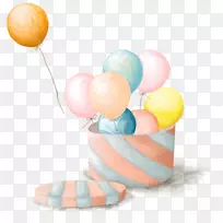 玩具气球生日摄影剪贴画-环球航空