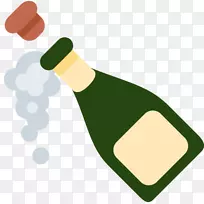 Emojipedia标签瓶香槟-表情符号