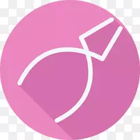 标志粉红色m字体设计