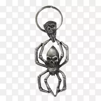 钥匙链，魅力和吊坠，银身珠宝.银