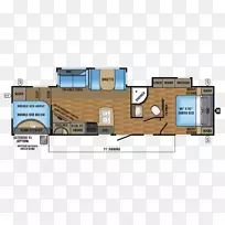 贾科公司野营世界第五轮联轴器-露营车-地面平面图