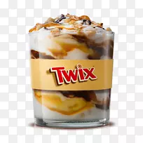 圣代Twix冰淇淋汉堡包