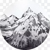 纸水彩画山地名片