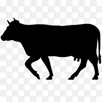 肉牛，牛肉干，牛，安格斯牛，泽布，剪影