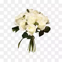 花园玫瑰花束切花花卉设计-白色新娘花束