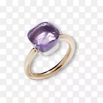 法国紫水晶耳环