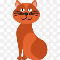 胡须小猫家养短毛猫剪贴画-小猫
