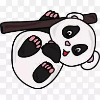 大熊猫画卡通剪贴画