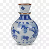 花瓶蓝白陶瓷钴蓝青瓷花瓶