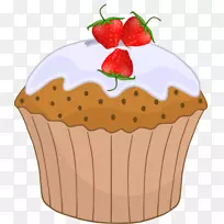 松饼纸杯蛋糕妈妈剪贴画草莓纸杯蛋糕