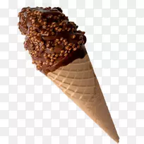 巧克力冰淇淋圆锥形晶片-冰淇淋